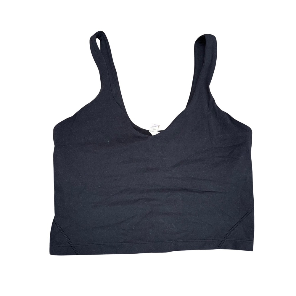 Lululemon‎ Align Tank Top Women 8 Black Excellent Cropped V-Neck Nulu Yoga Bra